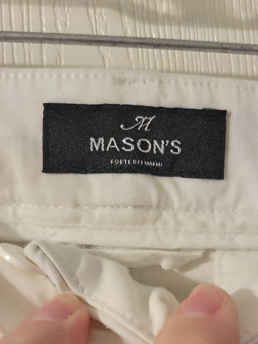 Mason's Slim White Camo Skinny Jeans with Studded Pocket Trim
